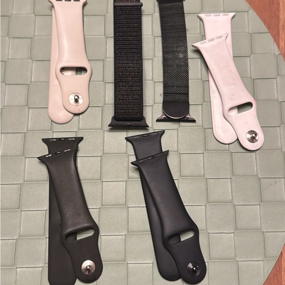 Assorted Watch Bands in Black, White, and Beige